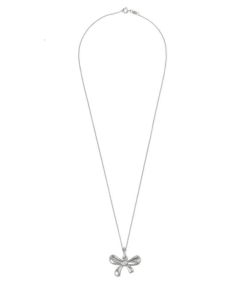 Diamond Bow Necklace 0.04ct - Image 2
